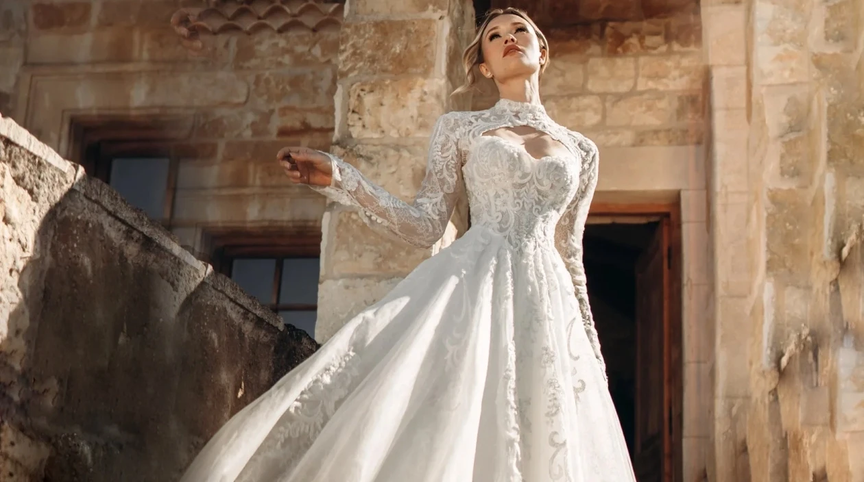 Model wearing a Bridal gown